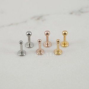 16G Labret, Gold Titanium Surgical Steel Ball, Tragus Earring, Forward Helix~NEW